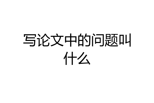 写论文中的问题叫什么