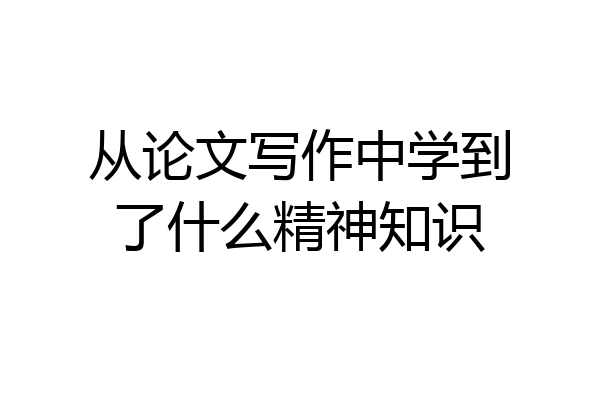 从论文写作中学到了什么精神知识