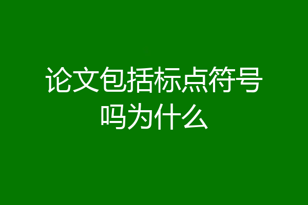 论文包括标点符号吗为什么