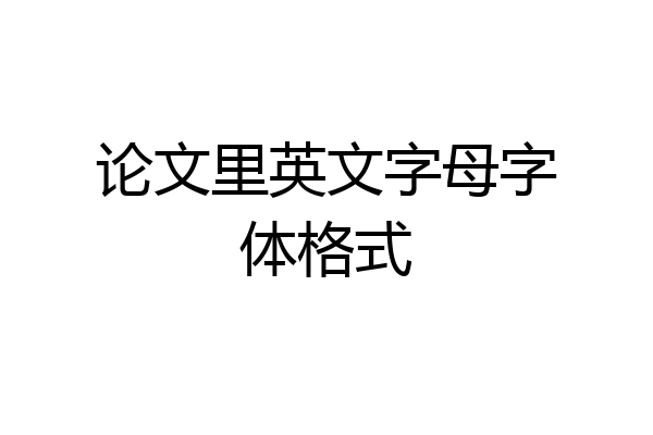 论文里英文字母字体格式