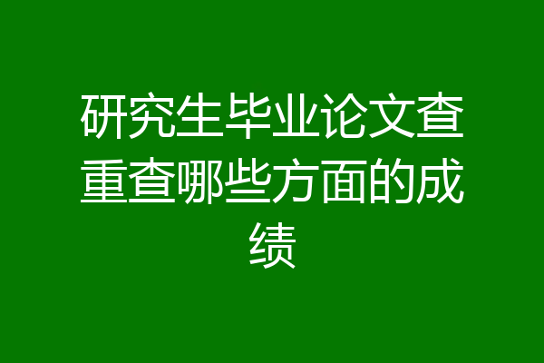 研究生毕业论文查重查哪些方面的成绩
