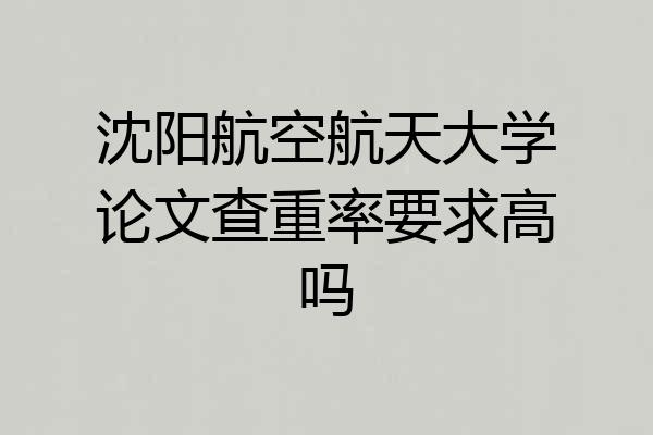 沈阳航空航天大学论文查重率要求高吗