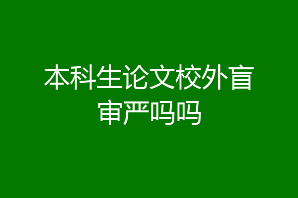 本科生论文校外盲审严吗吗