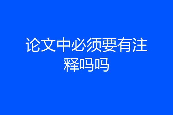 论文中必须要有注释吗吗