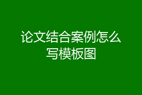 论文结合案例怎么写模板图