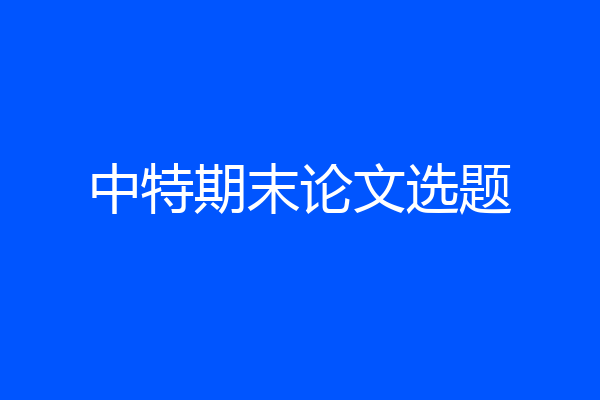 中特期末论文选题