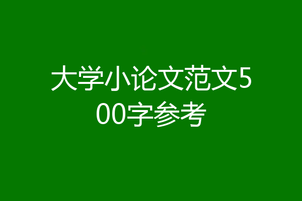 大学小论文范文500字参考