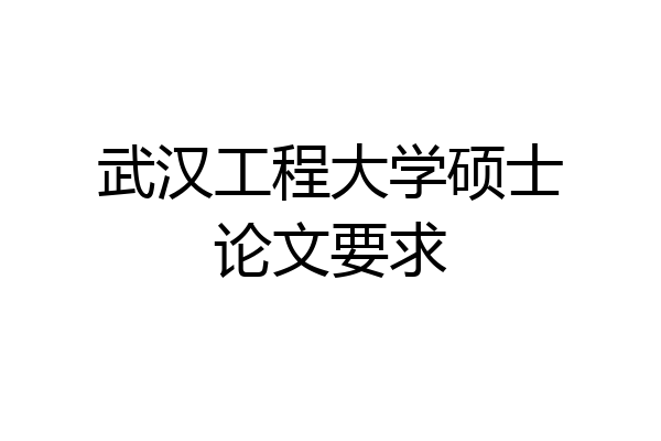 武汉工程大学硕士论文要求