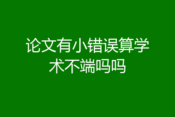 论文有小错误算学术不端吗吗
