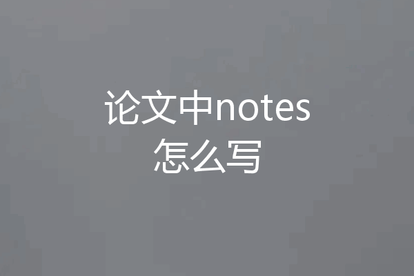 论文中notes怎么写