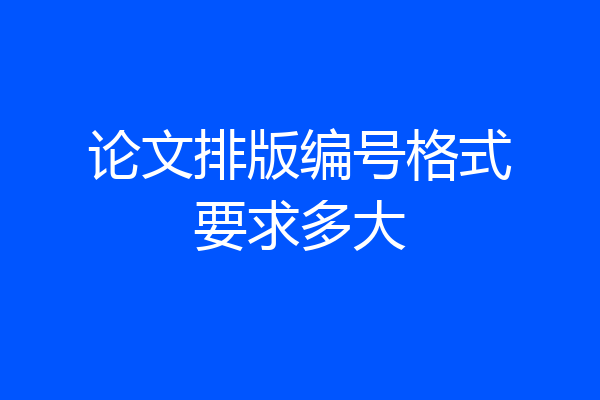 论文排版编号格式要求多大