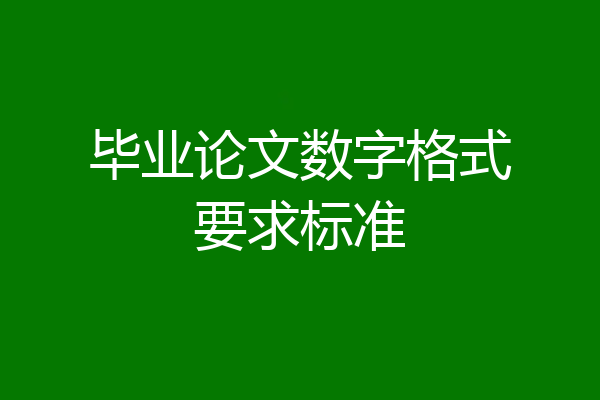 毕业论文数字格式要求标准