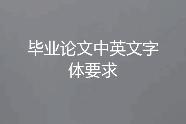 毕业论文中英文字体要求