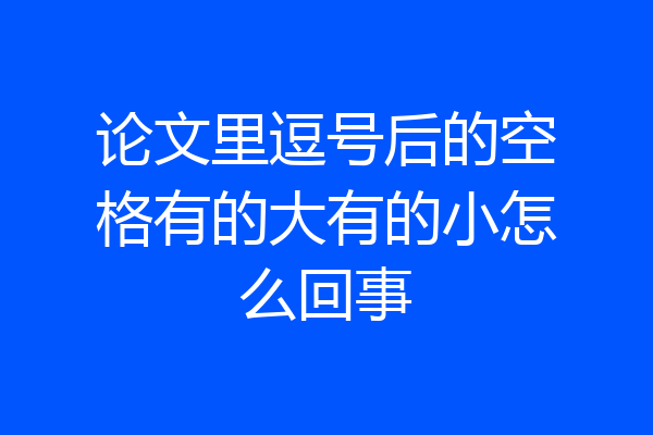 论文里逗号后的空格有的大有的小怎么回事