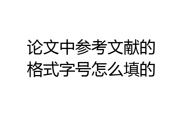 论文中参考文献的格式字号怎么填的