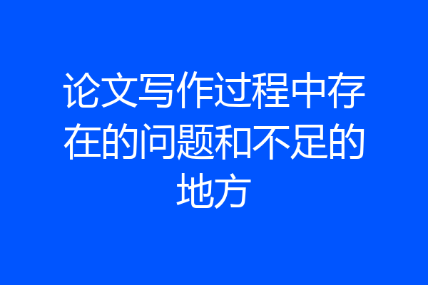 论文写作过程中存在的问题和不足的地方
