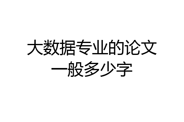 大数据专业的论文一般多少字