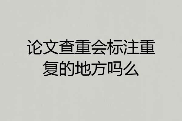论文查重会标注重复的地方吗么