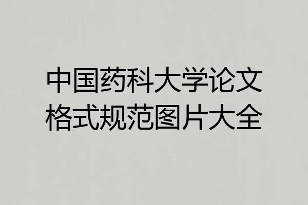 中国药科大学论文格式规范图片大全