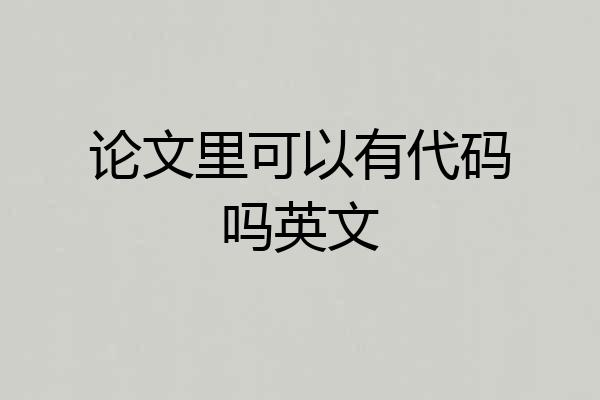论文里可以有代码吗英文