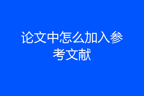 论文中怎么加入参考文献