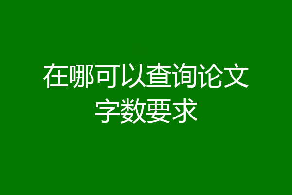 在哪可以查询论文字数要求