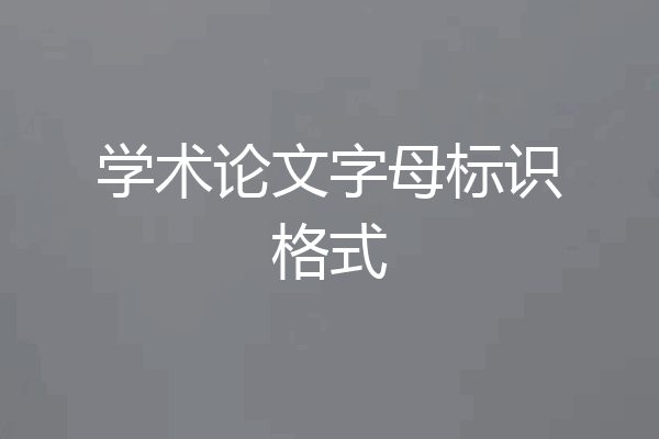 学术论文字母标识格式