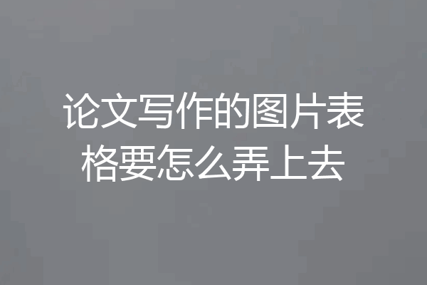 论文写作的图片表格要怎么弄上去