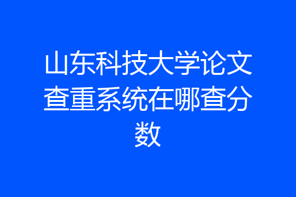 山东科技大学论文查重系统在哪查分数