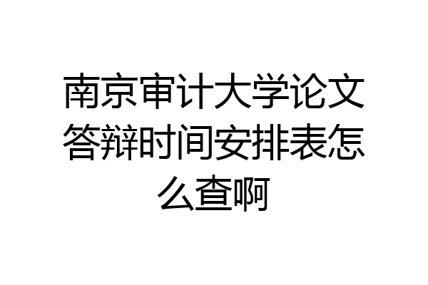 南京审计大学论文答辩时间安排表怎么查啊