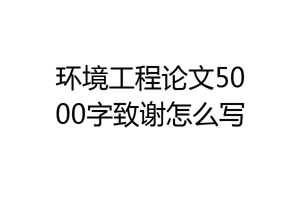 环境工程论文5000字致谢怎么写