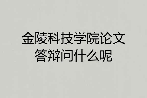 金陵科技学院论文答辩问什么呢