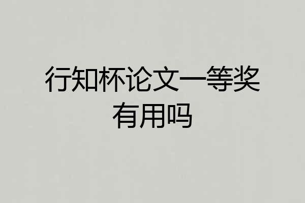 行知杯论文一等奖有用吗