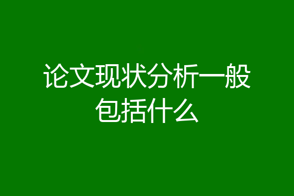 论文现状分析一般包括什么