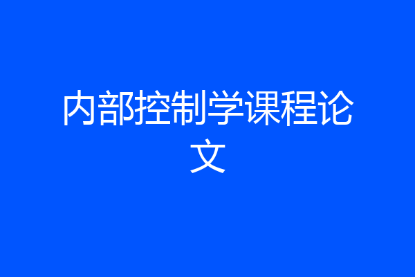 内部控制学课程论文