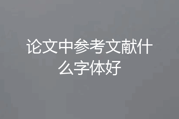 论文中参考文献什么字体好