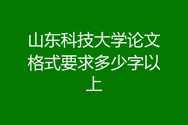 山东科技大学论文格式要求多少字以上