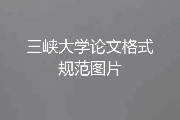 三峡大学论文格式规范图片
