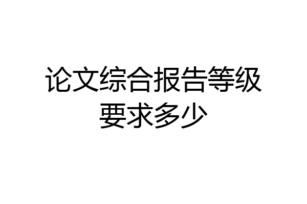 论文综合报告等级要求多少