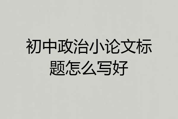 初中政治小论文标题怎么写好