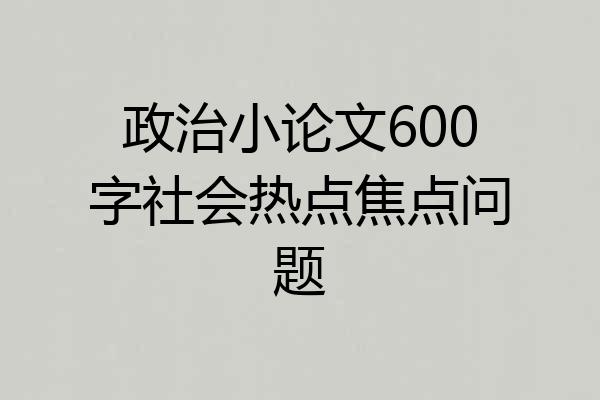 政治小论文600字社会热点焦点问题