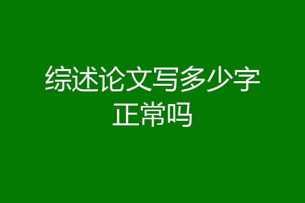 综述论文写多少字正常吗