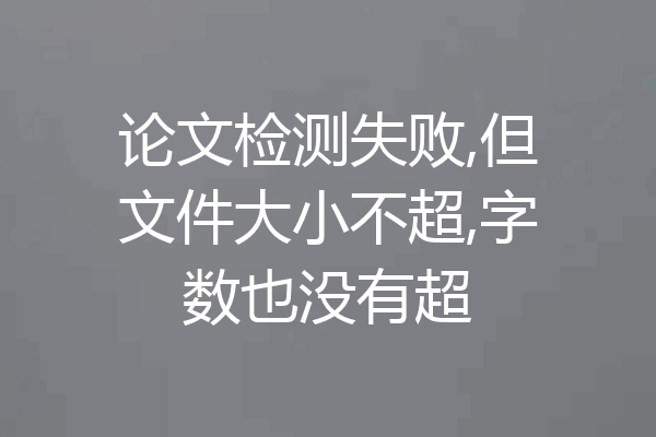 论文检测失败,但文件大小不超,字数也没有超