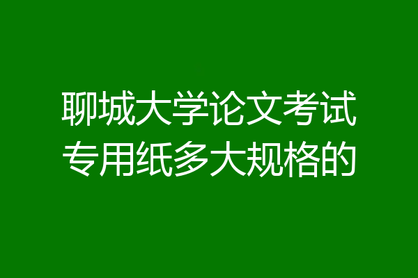 聊城大学论文考试专用纸多大规格的
