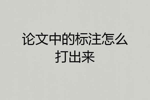 论文中的标注怎么打出来