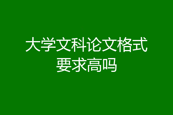 大学文科论文格式要求高吗