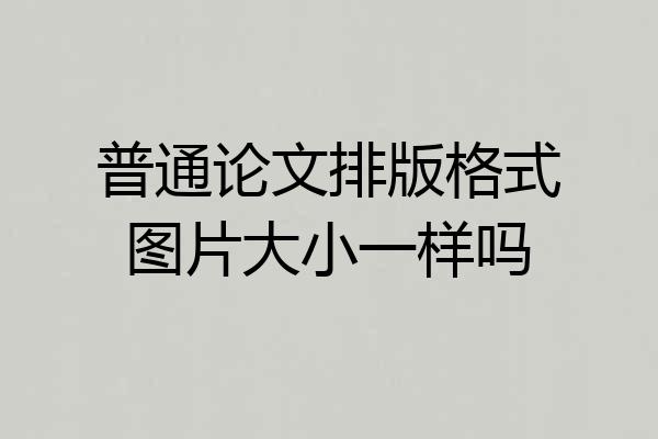普通论文排版格式图片大小一样吗