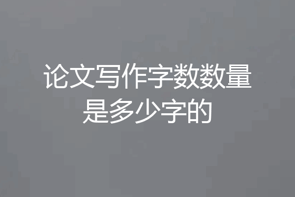 论文写作字数数量是多少字的