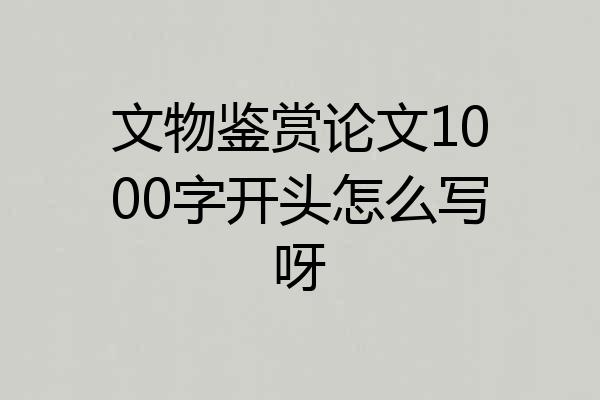 文物鉴赏论文1000字开头怎么写呀
