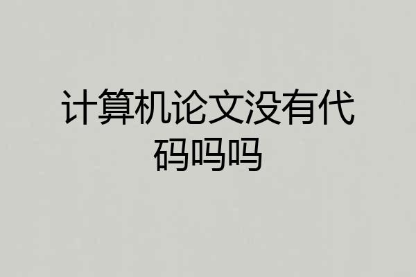 计算机论文没有代码吗吗